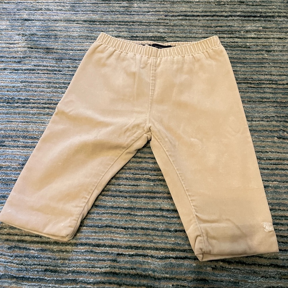 Burberry Velour Cream Pants - Size 12 months